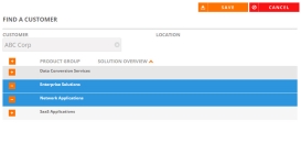 Find a Customer dialog